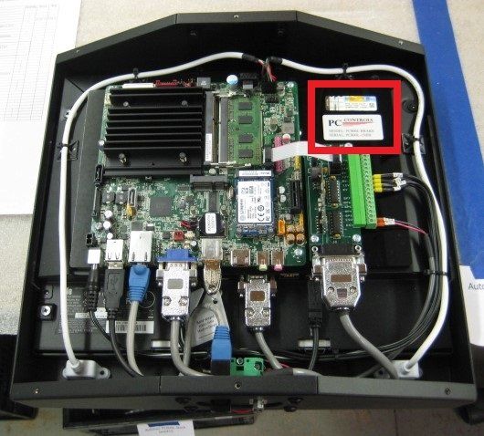 Image that highlights where to find the serial number for PC Controls product